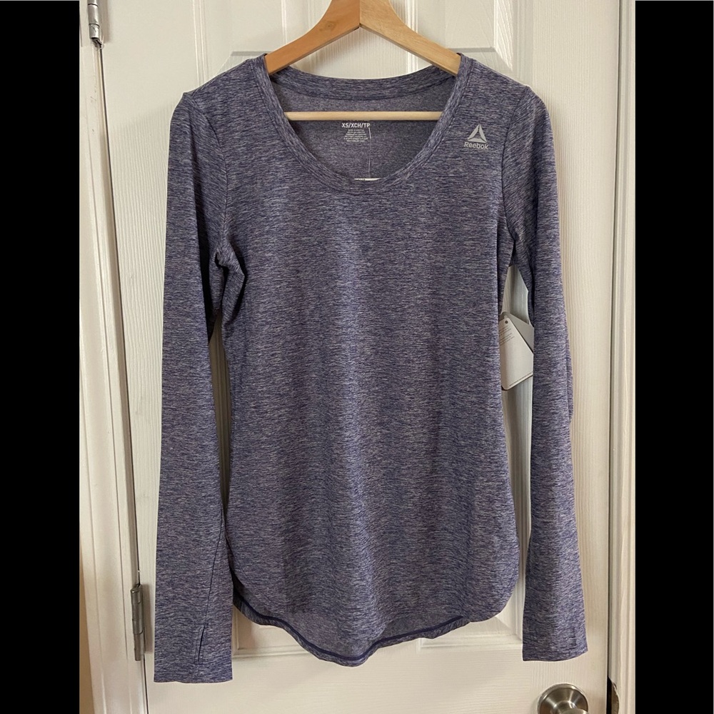 NWT purple Reebok long sleeved training tee XS